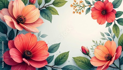 Wallpaper Mural Overlapping floral elements, continuous design, texture, bloom Torontodigital.ca