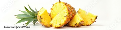Ripe, juicy pineapple isolated on white, ready for recipes , vegan, nature