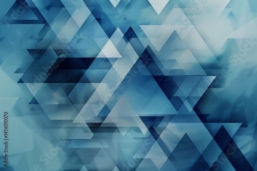 Abstract Blue and Teal Geometric Shapes with Blurred Background