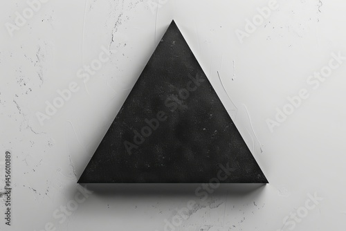 Black Triangle Shape on White Background With Textured Surface