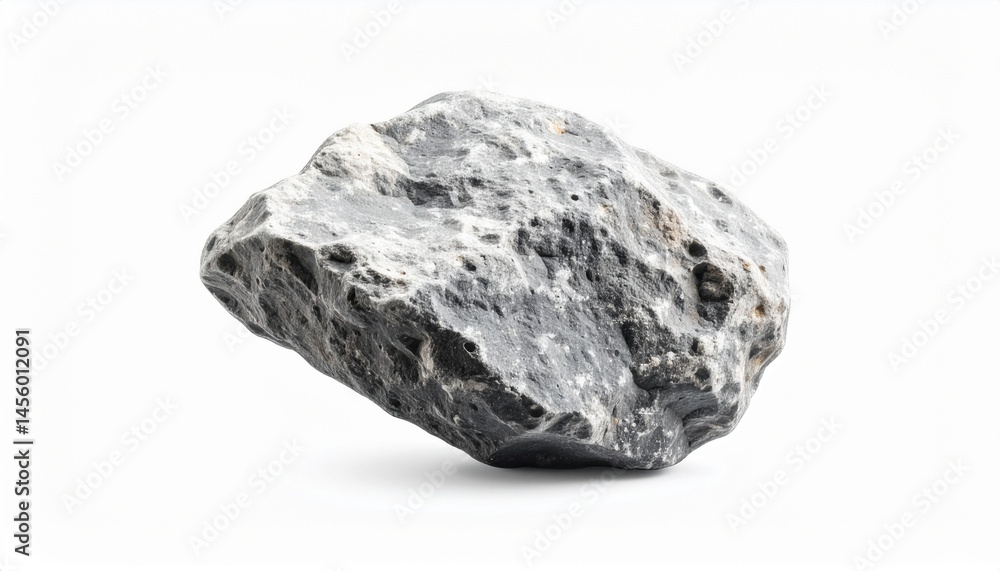 Large Grey Rock Isolated on White Background Studio Shot Perfect for Design Projects Large Grey Rock Isolated on White Background Studio Shot Perfect for Design Projects
