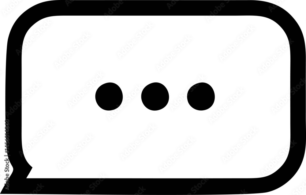 Fototapeta premium Communication bubble displays the ellipsis icon