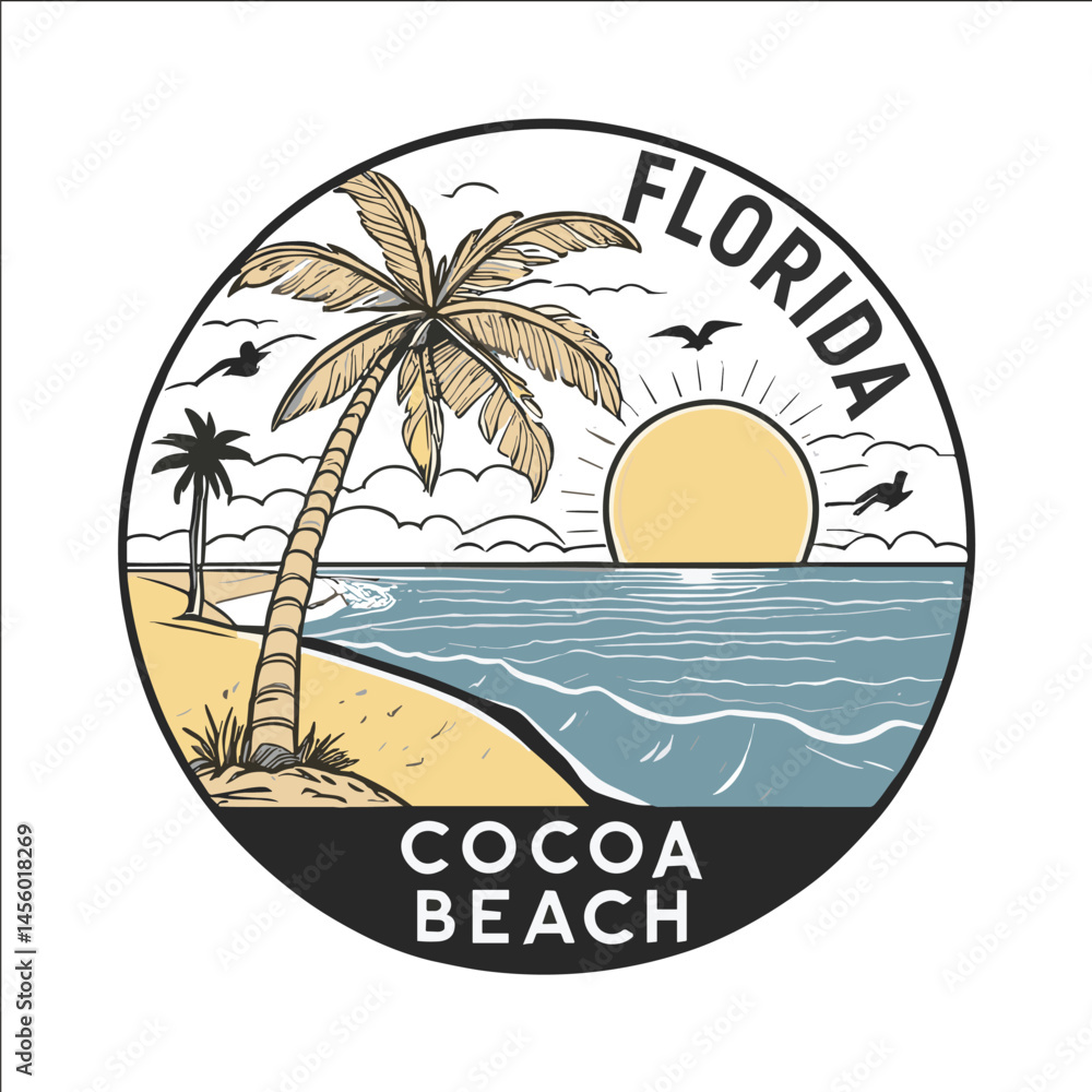 Fototapeta premium Sunset Serenity on Cocoa Beach