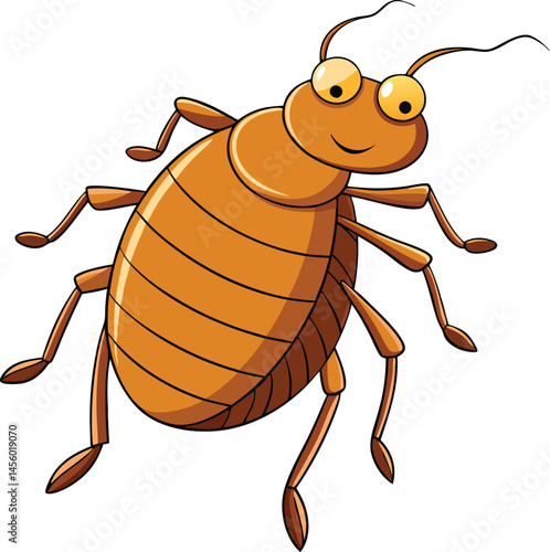 vector illustration of cartoon cockroach