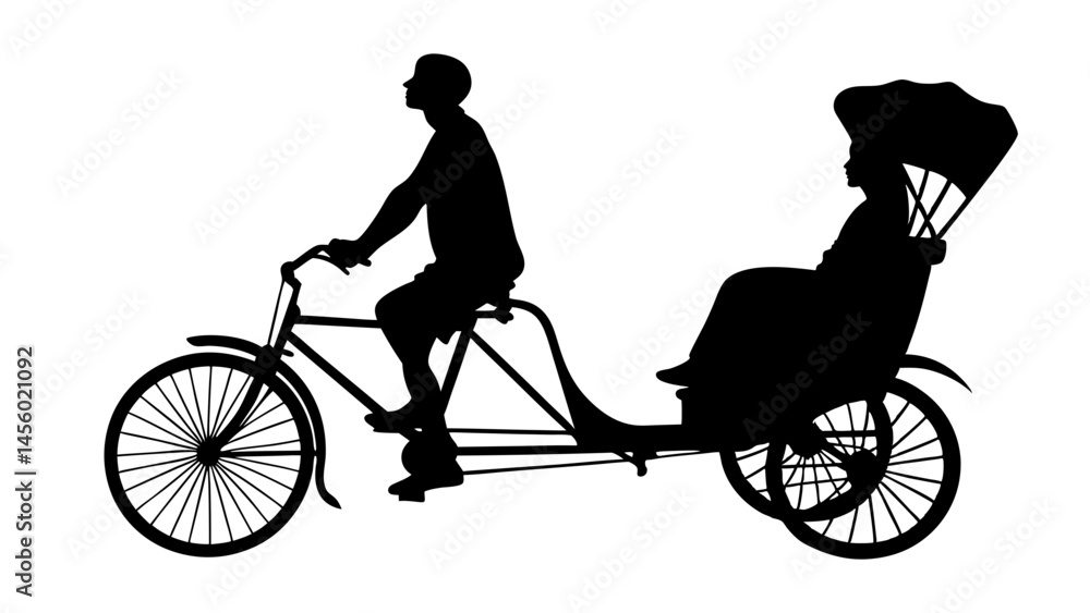 Obraz premium set of Cycle rickshaw silhouette 