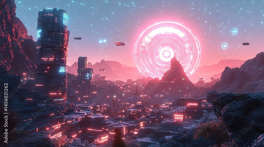 Fototapeta premium A futuristic game development studio creating AI-driven metaverse games 