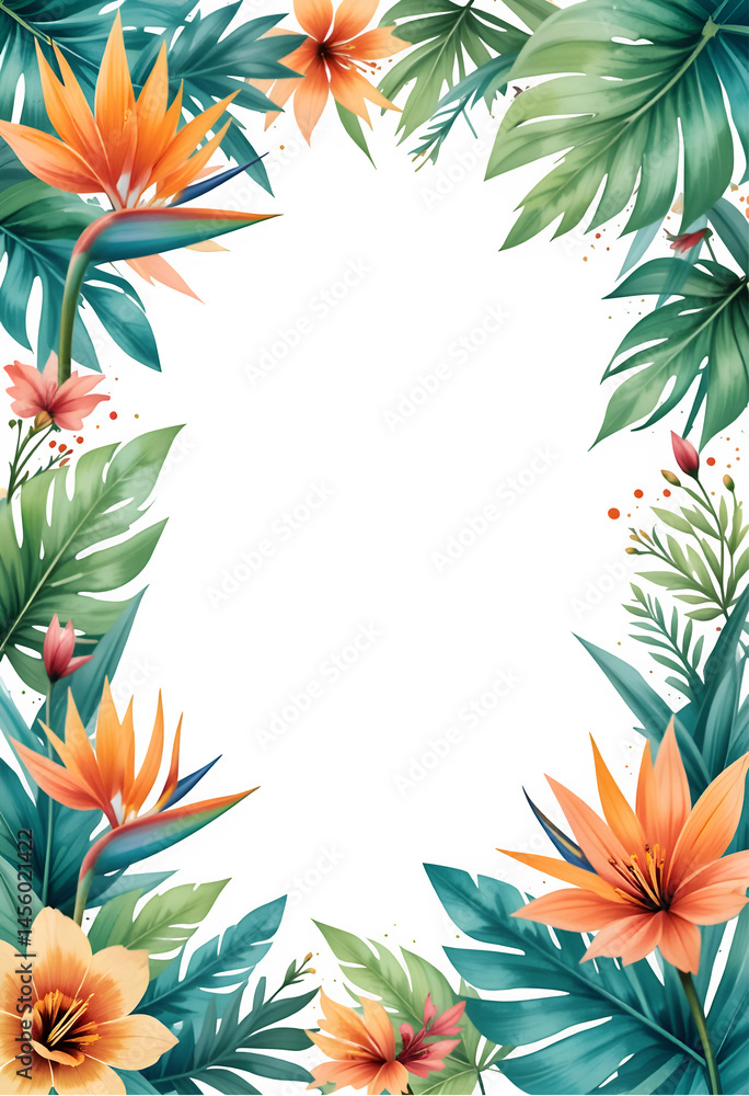 Vibrant Bird of Paradise Frame PNG on Transparent Background,Floral Copy Space Design,Floral Border, floral nursery decor for greeting cards, invitations, wedding, birthday, Summer Invitation Design Vibrant Bird of Paradise Frame PNG on Transparent Background,Floral Copy Space Design,Floral Border, floral nursery decor for greeting cards, invitations, wedding, birthday, Summer Invitation Design