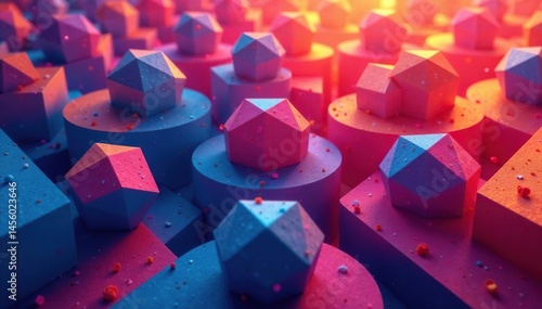 Abstract geometric shapes, endless repetition, element, art, wallpaper