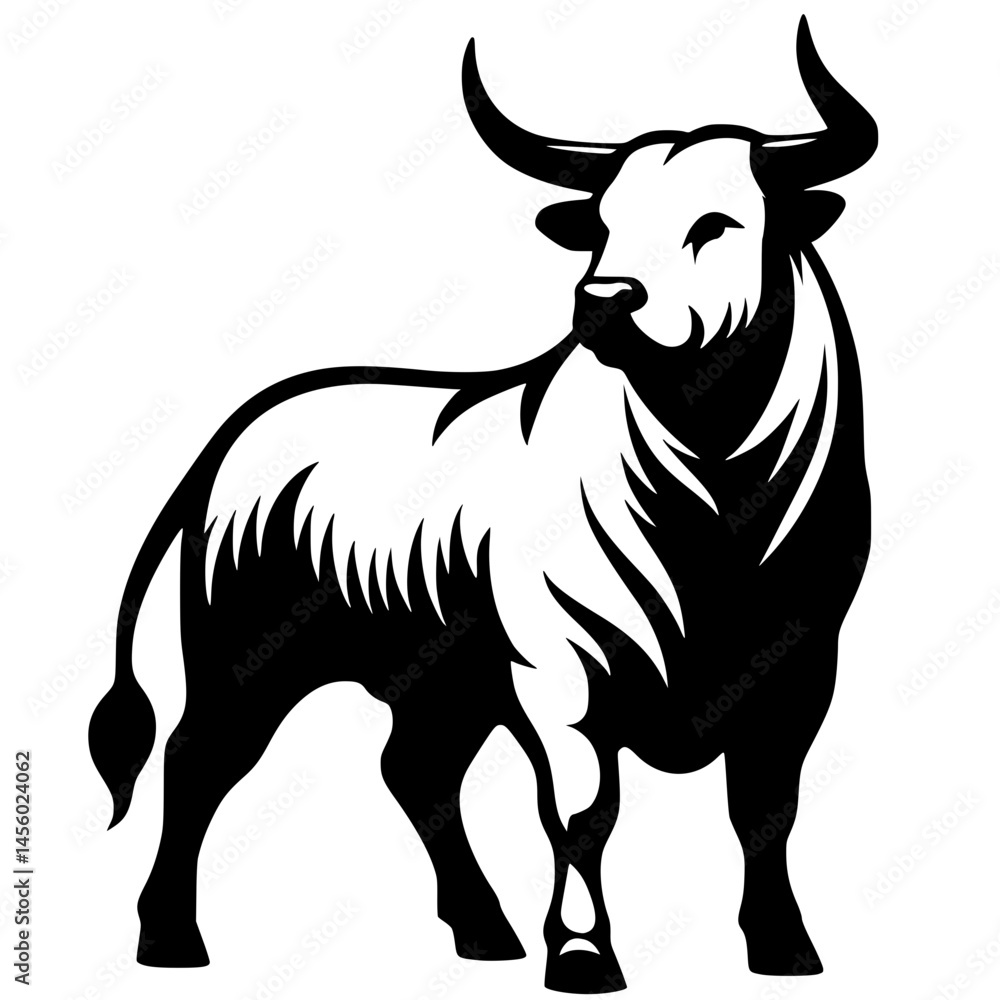 Fototapeta premium Bull silhouette vector design
