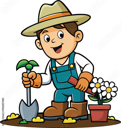 gardener with watering can