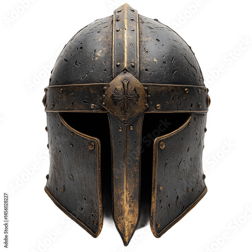 Explore the history of medieval knight helmet armor and historical artifacts on transparent background