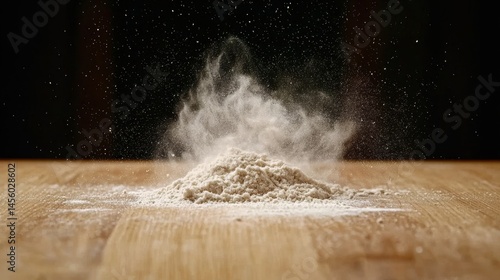 A pile of flour being blown away by a gust of wind.