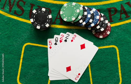 Quadro su tela Poker cards with combination