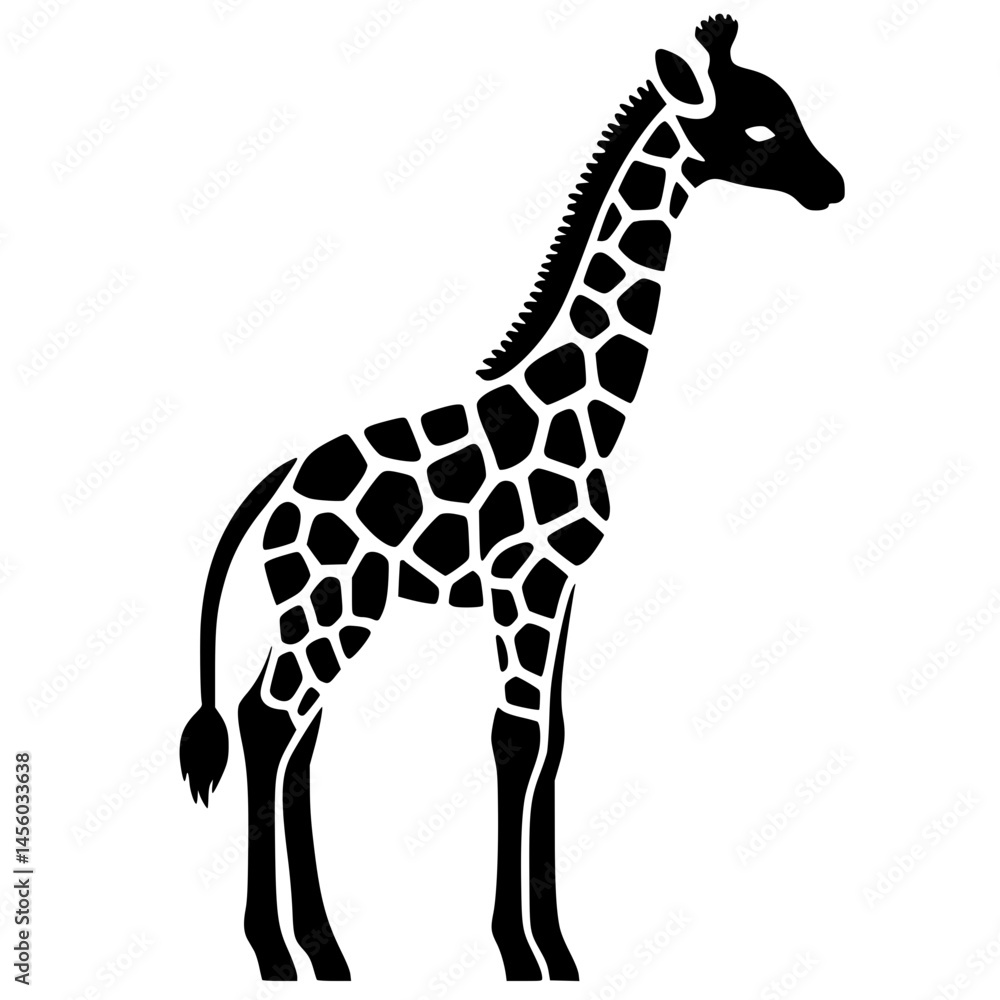 Naklejka premium Silhouette of a baby giraffe