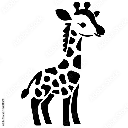 Silhouette of a baby giraffe