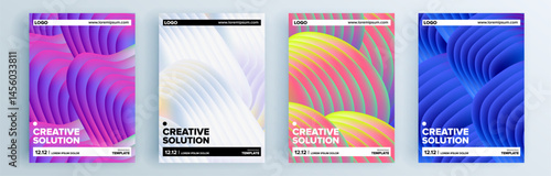 Modern abstract covers set, minimal covers design. Colorful geometric background, vector illustration.