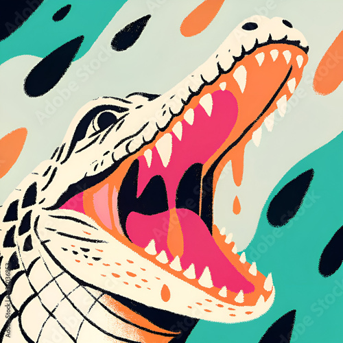 vector illustration of a cartoon crocodile