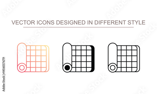 Yoga Mat icon design with white background stock illustration