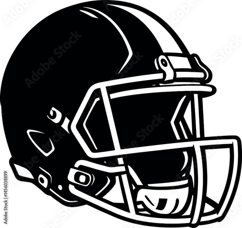 Football Helmet vector black silhouette print design
