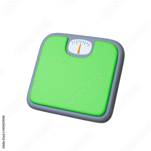 Weight scale 3d icon. Isolated realistic device for weight measure. Healthcare, home bathroom scales. Overweight, dieting vector concept