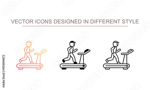 Treadmill icon design with white background stock illustration