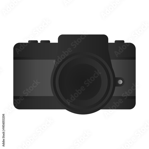 Black Camera Vector for Photography. Photo Camera Icon on White Background. Photography Equipment.
