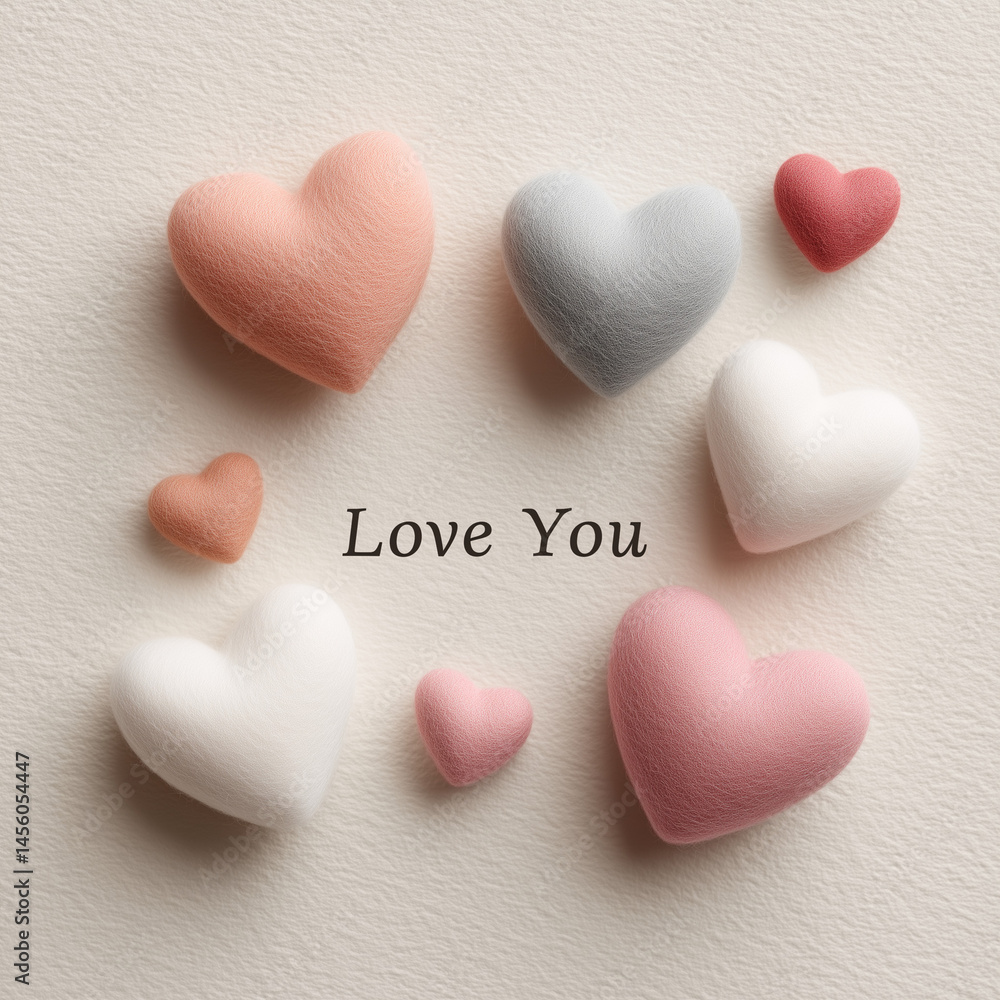 Obraz premium Soft Romantic Message – Gentle Love Card Design 