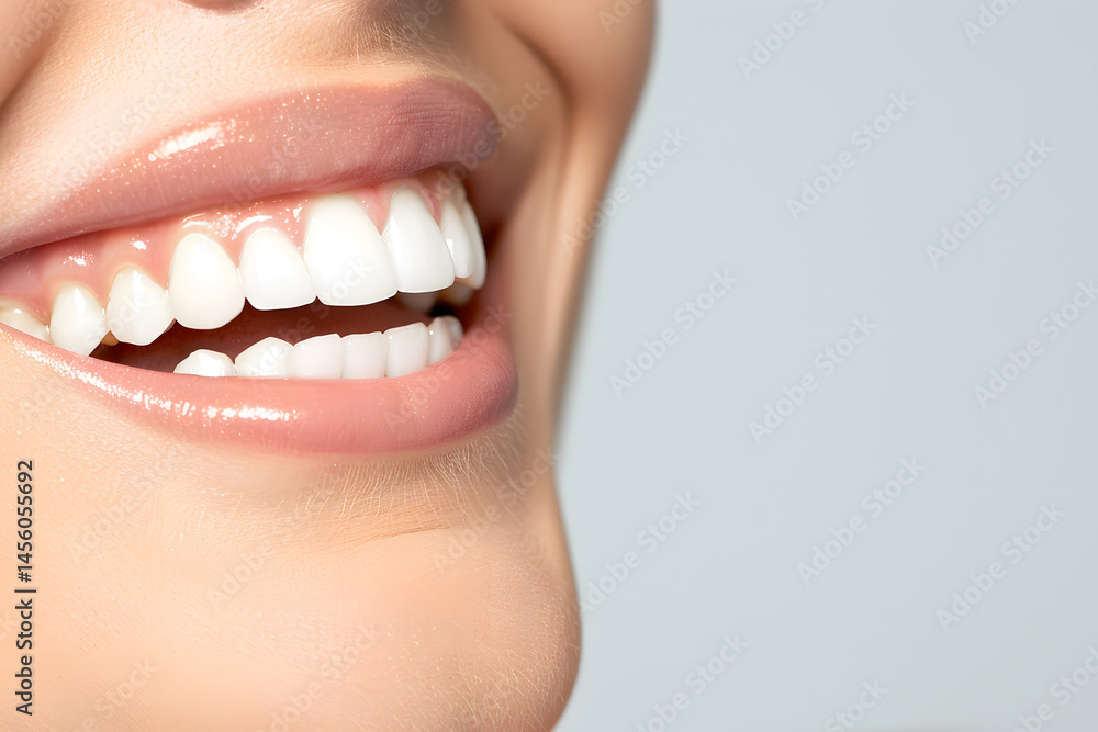 Fototapeta premium Woman's Mouth Close Up with White Teeth