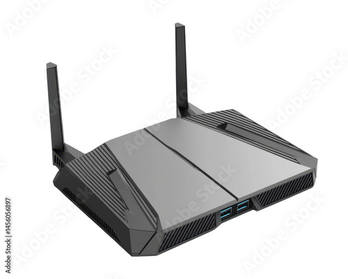 Obraz na płótnie Dual-antenna gaming router with futuristic design w salonie