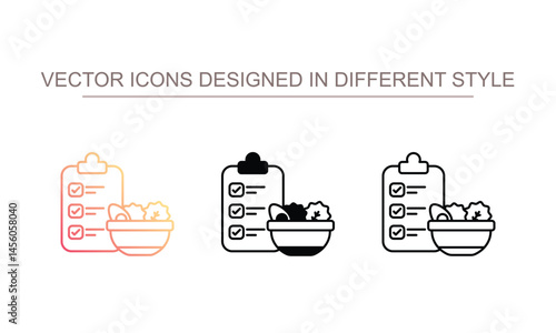 Meal Plan icon design with white background stock illustration