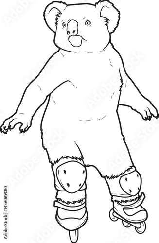 Koala Inline skating Inline skates Animal Vector Graphic Art Illustration