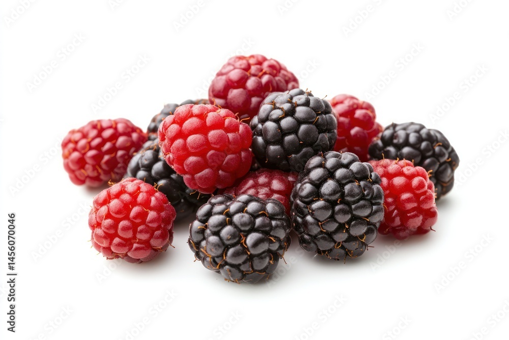 group of juicy red berries isolated on a white background group of juicy red berries isolated on a white background