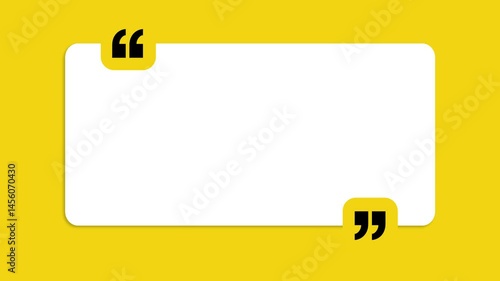 Yellow and Black Quote Box  or message box Animations, Bold Speech Bubble Text Overlay,  Lower Thirds, Titles, and Inspirational Message Overlays