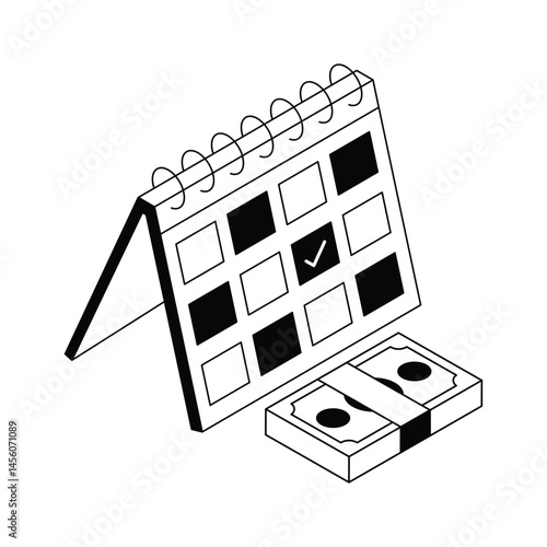 Payment dues icon creatively designed in isometric style