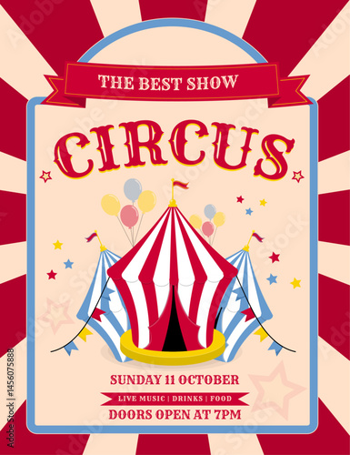 circus poster. fun fair circus banner