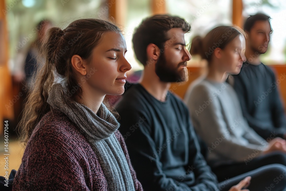 guided breathwork session, group exhaling together guided breathwork session, group exhaling together