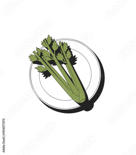 Fresh celery isolated on white background
