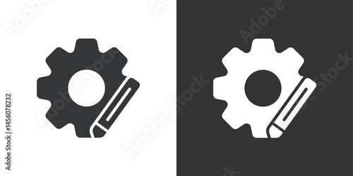 Setup editing icon. Solid glyph series icon