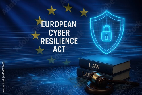 Wallpaper Mural European Cyber Resilience Act With Law and Shield Symbol Torontodigital.ca