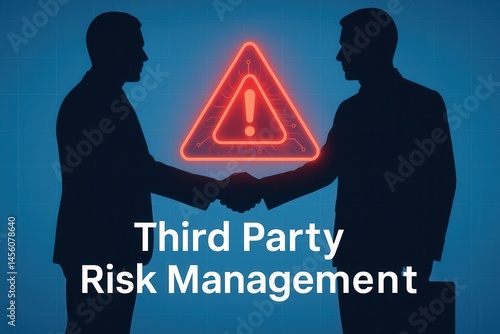 Third Party Risk Management With Warning Icon