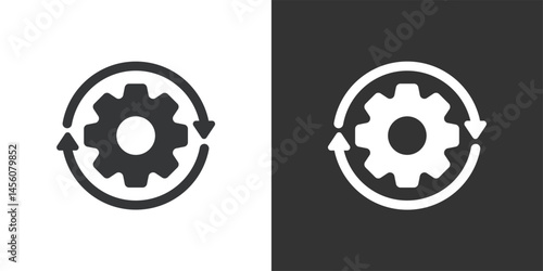 Process  icon. Solid glyph series icon
