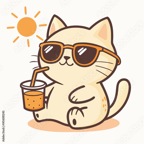 Cool cat enjoying summer