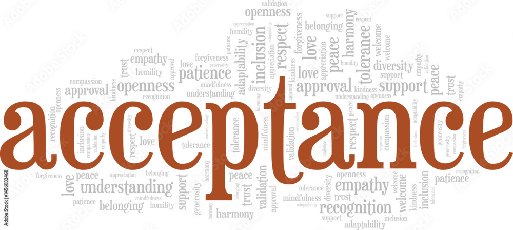Fototapeta premium Acceptance word cloud conceptual design isolated on white background.