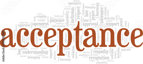 Acceptance word cloud conceptual design isolated on white background.