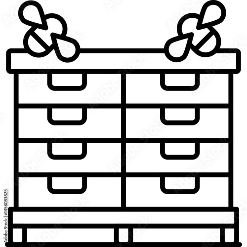 Bee Box Icon Vector Element