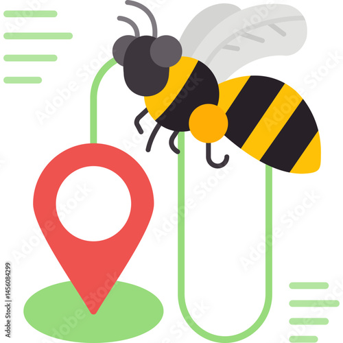 Bee Location Icon Vector Element