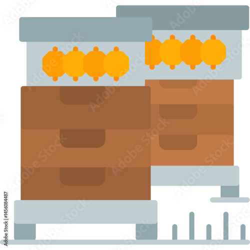Bee Box Icon Vector Element