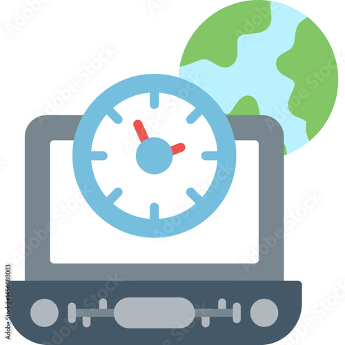 Time Zone Icon Vector Element