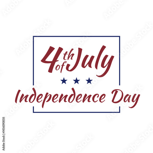 July 4th independence day hand lettering. Handwritten inscription fourth of july independence day for greeting card. Happy Independence Day calligraphy. White background. Vector illustration