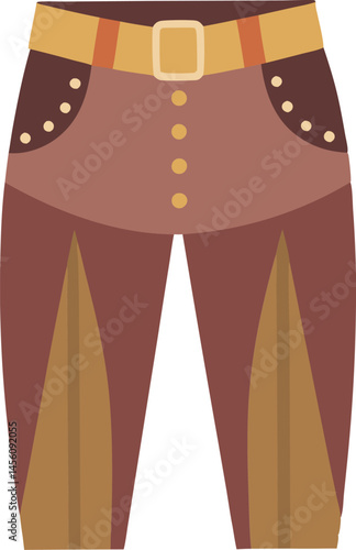 A stylish vector art illustration featuring sleek leather pants, showcasing detailed texture, realistic shading, and modern fashion design elements.